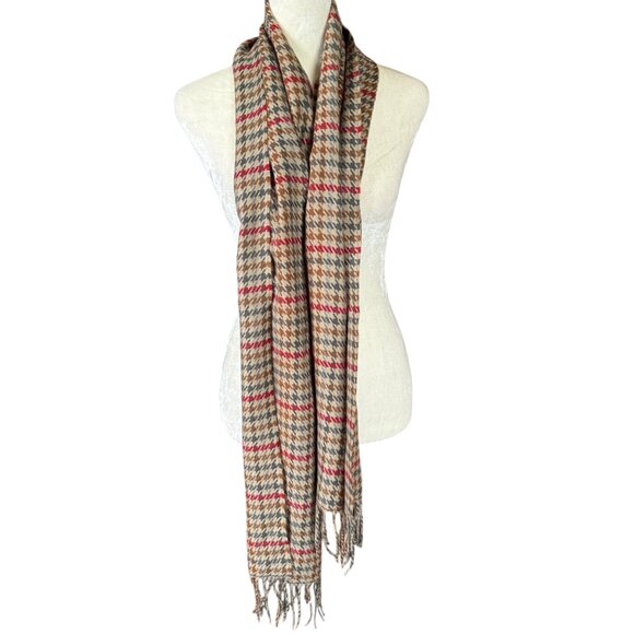 Softer Than Cashmere super soft multicolored houndstooth rectangle scarf - Picture 4 of 6